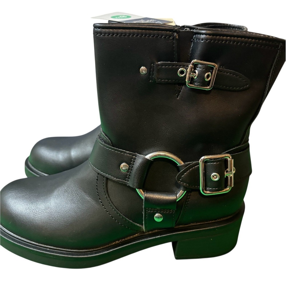 Universal Threads Boots Womens 8.5 Biker Ankle Harness Connor Memory Foam